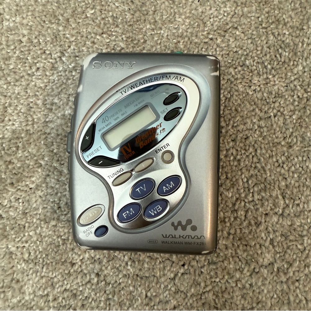 Y2K SONY Walkman WM-FX281 FM AM TV Weather Cassette Tape Player